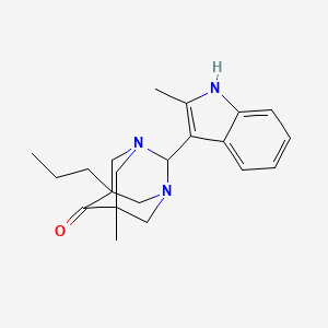 molecular formula C21H27N3O B11094105 5-methyl-2-(2-methyl-1H-indol-3-yl)-7-propyl-1,3-diazatricyclo[3.3.1.1~3,7~]decan-6-one 