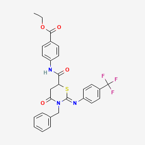 ethyl 4-({[(2Z)-3-benzyl-4-oxo-2-{[4-(trifluoromethyl)phenyl]imino}-1,3-thiazinan-6-yl]carbonyl}amino)benzoate