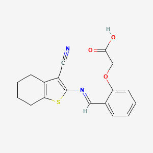 (2-{(E)-[(3-cyano-4,5,6,7-tetrahydro-1-benzothiophen-2-yl)imino]methyl}phenoxy)acetic acid