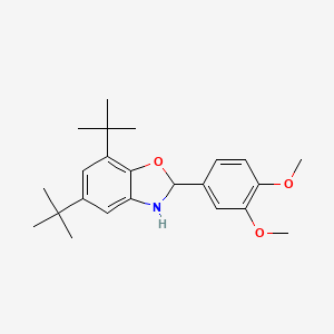 5,7-Di-tert-butyl-2-(3,4-dimethoxyphenyl)-2,3-dihydro-1,3-benzoxazole