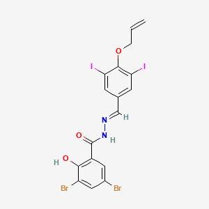 3,5-dibromo-N'-{(E)-[3,5-diiodo-4-(prop-2-en-1-yloxy)phenyl]methylidene}-2-hydroxybenzohydrazide