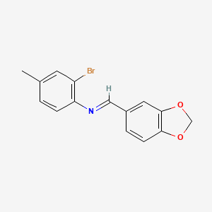 N-[(E)-1,3-benzodioxol-5-ylmethylidene]-2-bromo-4-methylaniline