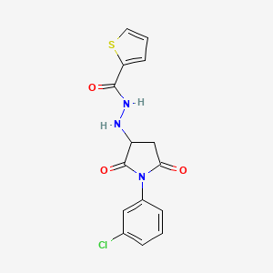 molecular formula C15H12ClN3O3S B11094169 N'-[1-(3-chlorophenyl)-2,5-dioxopyrrolidin-3-yl]thiophene-2-carbohydrazide 