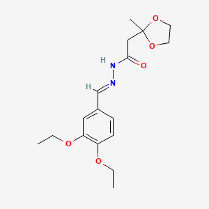 N'-[(E)-(3,4-diethoxyphenyl)methylidene]-2-(2-methyl-1,3-dioxolan-2-yl)acetohydrazide