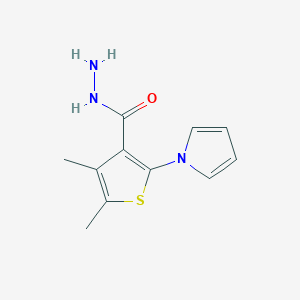 molecular formula C11H13N3OS B11094200 4,5-dimethyl-2-(1H-pyrrol-1-yl)thiophene-3-carbohydrazide 