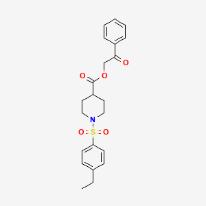 2-Oxo-2-phenylethyl 1-[(4-ethylphenyl)sulfonyl]piperidine-4-carboxylate