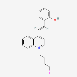 molecular formula C21H21INO+ B11094215 4-[(E)-2-(2-hydroxyphenyl)ethenyl]-1-(4-iodobutyl)quinolinium 