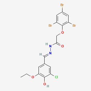 molecular formula C17H14Br3ClN2O4 B11094221 N'-[(E)-(3-chloro-5-ethoxy-4-hydroxyphenyl)methylidene]-2-(2,4,6-tribromophenoxy)acetohydrazide 