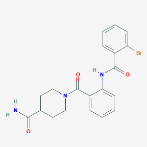 molecular formula C20H20BrN3O3 B11094234 1-[(2-{[(2-Bromophenyl)carbonyl]amino}phenyl)carbonyl]piperidine-4-carboxamide 