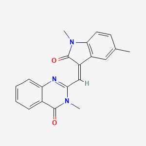 molecular formula C20H17N3O2 B11094237 2-[(Z)-(1,5-dimethyl-2-oxo-1,2-dihydro-3H-indol-3-ylidene)methyl]-3-methylquinazolin-4(3H)-one 