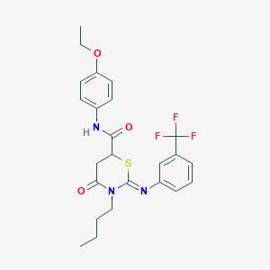 (2Z)-3-butyl-N-(4-ethoxyphenyl)-4-oxo-2-{[3-(trifluoromethyl)phenyl]imino}-1,3-thiazinane-6-carboxamide