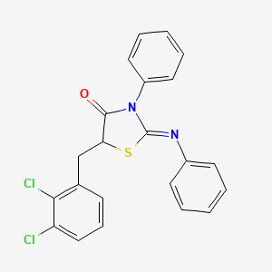 (2Z)-5-(2,3-dichlorobenzyl)-3-phenyl-2-(phenylimino)-1,3-thiazolidin-4-one