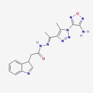 N'-{(1E)-1-[1-(4-amino-1,2,5-oxadiazol-3-yl)-5-methyl-1H-1,2,3-triazol-4-yl]ethylidene}-2-(3H-indol-3-yl)acetohydrazide