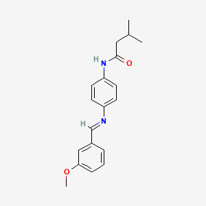 N-(4-{[(E)-(3-methoxyphenyl)methylidene]amino}phenyl)-3-methylbutanamide