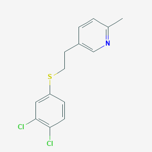 molecular formula C14H13Cl2NS B11094375 5-{2-[(3,4-Dichlorophenyl)sulfanyl]ethyl}-2-methylpyridine 