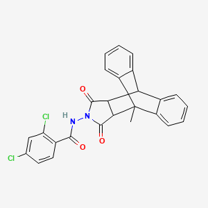 2,4-dichloro-N-(1-methyl-16,18-dioxo-17-azapentacyclo[6.6.5.0~2,7~.0~9,14~.0~15,19~]nonadeca-2,4,6,9,11,13-hexaen-17-yl)benzamide (non-preferred name)