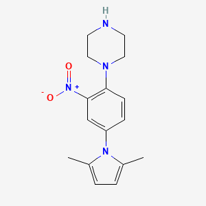 molecular formula C16H20N4O2 B11094407 1-[4-(2,5-dimethyl-1H-pyrrol-1-yl)-2-nitrophenyl]piperazine 