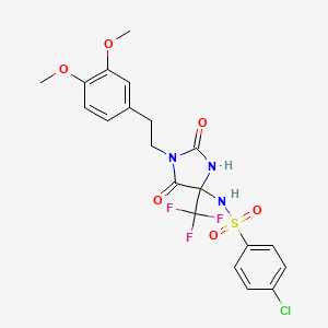 molecular formula C20H19ClF3N3O6S B11094419 4-chloro-N-[1-[2-(3,4-dimethoxyphenyl)ethyl]-2,5-dioxo-4-(trifluoromethyl)imidazolidin-4-yl]benzenesulfonamide 