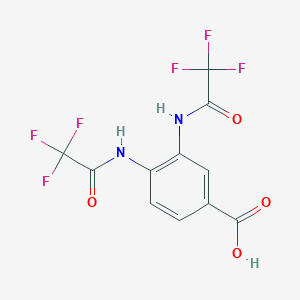 molecular formula C11H6F6N2O4 B11094436 3,4-Bis[(trifluoroacetyl)amino]benzoic acid 