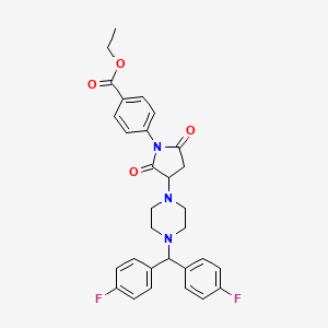 Ethyl 4-(3-{4-[bis(4-fluorophenyl)methyl]piperazin-1-yl}-2,5-dioxopyrrolidin-1-yl)benzoate