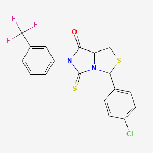 3-(4-chlorophenyl)-5-thioxo-6-[3-(trifluoromethyl)phenyl]tetrahydro-7H-imidazo[1,5-c][1,3]thiazol-7-one