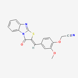 {2-methoxy-4-[(Z)-(3-oxo[1,3]thiazolo[3,2-a]benzimidazol-2(3H)-ylidene)methyl]phenoxy}acetonitrile