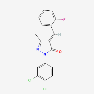 (4E)-2-(3,4-dichlorophenyl)-4-(2-fluorobenzylidene)-5-methyl-2,4-dihydro-3H-pyrazol-3-one