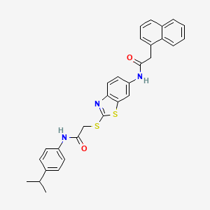 2-(naphthalen-1-yl)-N-{2-[(2-oxo-2-{[4-(propan-2-yl)phenyl]amino}ethyl)sulfanyl]-1,3-benzothiazol-6-yl}acetamide