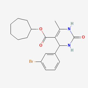 molecular formula C19H23BrN2O3 B11094511 Cycloheptyl 4-(3-bromophenyl)-6-methyl-2-oxo-1,2,3,4-tetrahydropyrimidine-5-carboxylate 