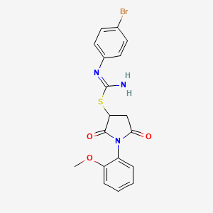 1-(2-methoxyphenyl)-2,5-dioxopyrrolidin-3-yl N'-(4-bromophenyl)carbamimidothioate