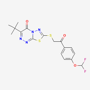 3-tert-butyl-7-({2-[4-(difluoromethoxy)phenyl]-2-oxoethyl}sulfanyl)-4H-[1,3,4]thiadiazolo[2,3-c][1,2,4]triazin-4-one