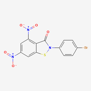 molecular formula C13H6BrN3O5S B11094566 2-(4-Bromophenyl)-4,6-dinitro-1,2-benzothiazol-3-one 