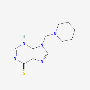 9H-Purine-6(1H)-thione, 9-(piperidinomethyl)-