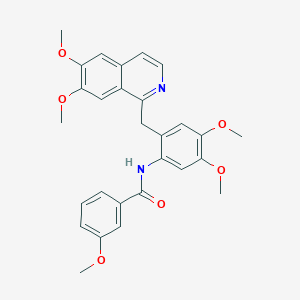 molecular formula C28H28N2O6 B11094578 N-(2-((6,7-dimethoxyisoquinolin-1-yl)methyl)-4,5-dimethoxyphenyl)-3-methoxybenzamide 