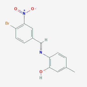 2-{[(E)-(4-bromo-3-nitrophenyl)methylidene]amino}-5-methylphenol