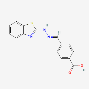 4-{(E)-[2-(1,3-benzothiazol-2-yl)hydrazinylidene]methyl}benzoic acid