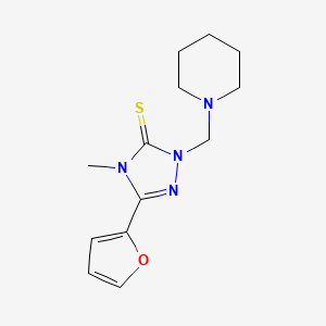 4H-1,2,4-Triazole-3(2H)-thione, 5-(2-furyl)-4-methyl-2-(1-piperidylmethyl)-