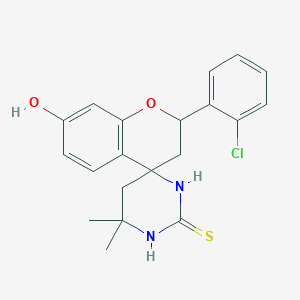 2-(2-chlorophenyl)-7-hydroxy-6',6'-dimethyl-2,3,5',6'-tetrahydro-1'H-spiro[chromene-4,4'-pyrimidine]-2'(3'H)-thione