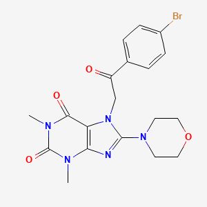 molecular formula C19H20BrN5O4 B11094658 7-[2-(4-bromophenyl)-2-oxoethyl]-1,3-dimethyl-8-(morpholin-4-yl)-3,7-dihydro-1H-purine-2,6-dione 