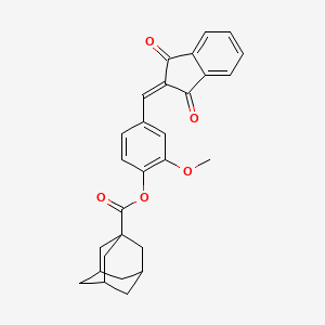 4-[(1,3-Dioxo-1,3-dihydro-2H-inden-2-yliden)methyl]-2-methoxyphenyl 1-adamantanecarboxylate