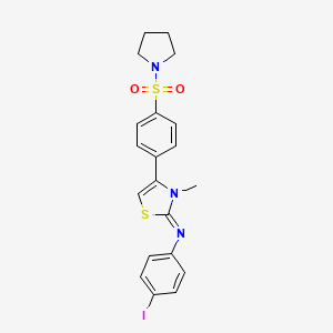 4-iodo-N-[(2Z)-3-methyl-4-[4-(pyrrolidin-1-ylsulfonyl)phenyl]-1,3-thiazol-2(3H)-ylidene]aniline