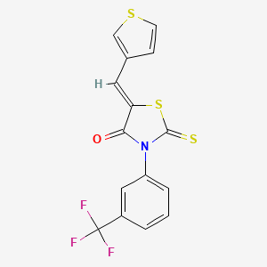 (5Z)-5-(thiophen-3-ylmethylidene)-2-thioxo-3-[3-(trifluoromethyl)phenyl]-1,3-thiazolidin-4-one