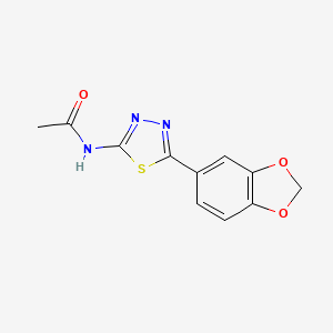 molecular formula C11H9N3O3S B11094710 Acetamide, N-(5-(1,3-benzodioxol-5-yl)-1,3,4-thiadiazol-2-yl)- CAS No. 116758-61-3