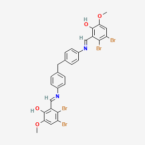 molecular formula C29H22Br4N2O4 B11094719 2,2'-{methanediylbis[benzene-4,1-diylnitrilo(E)methylylidene]}bis(3,4-dibromo-6-methoxyphenol) 