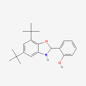 molecular formula C21H27NO2 B11094745 2-(5,7-Di-tert-butyl-2,3-dihydro-1,3-benzoxazol-2-yl)phenol 