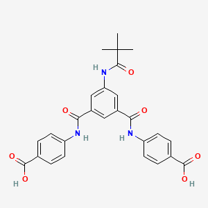 molecular formula C27H25N3O7 B11094772 4-({3-[(4-Carboxyanilino)carbonyl]-5-[(2,2-dimethylpropanoyl)amino]benzoyl}amino)benzoic acid 