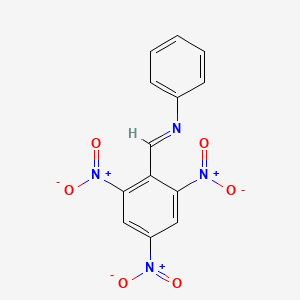 molecular formula C13H8N4O6 B11094775 N-[(E)-(2,4,6-trinitrophenyl)methylidene]aniline CAS No. 29865-45-0