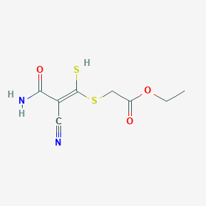 ethyl {[(1E)-3-amino-2-cyano-3-oxo-1-sulfanylprop-1-en-1-yl]sulfanyl}acetate