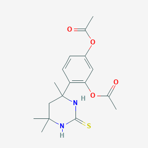 3-(Acetyloxy)-4-(4,6,6-trimethyl-2-thioxohexahydro-4-pyrimidinyl)phenyl acetate