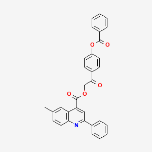 2-Oxo-2-{4-[(phenylcarbonyl)oxy]phenyl}ethyl 6-methyl-2-phenylquinoline-4-carboxylate